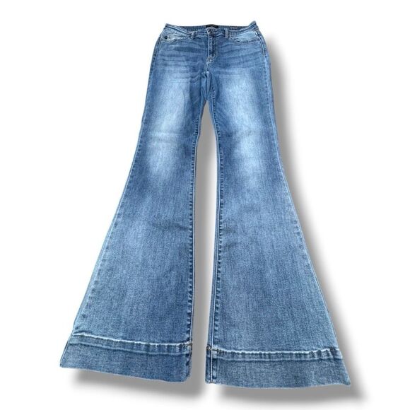 Judy Blue Trouser Flare Denim Blue Jeans JB82163MD Stretch Office Women’s Sz 31 - Picture 1 of 15